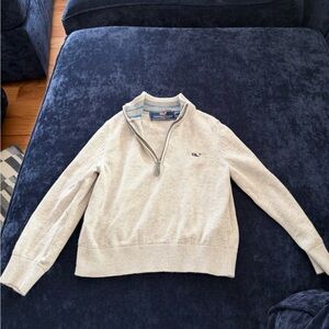Vineyard Vines Boys Light Gray Zip-Up Sweater